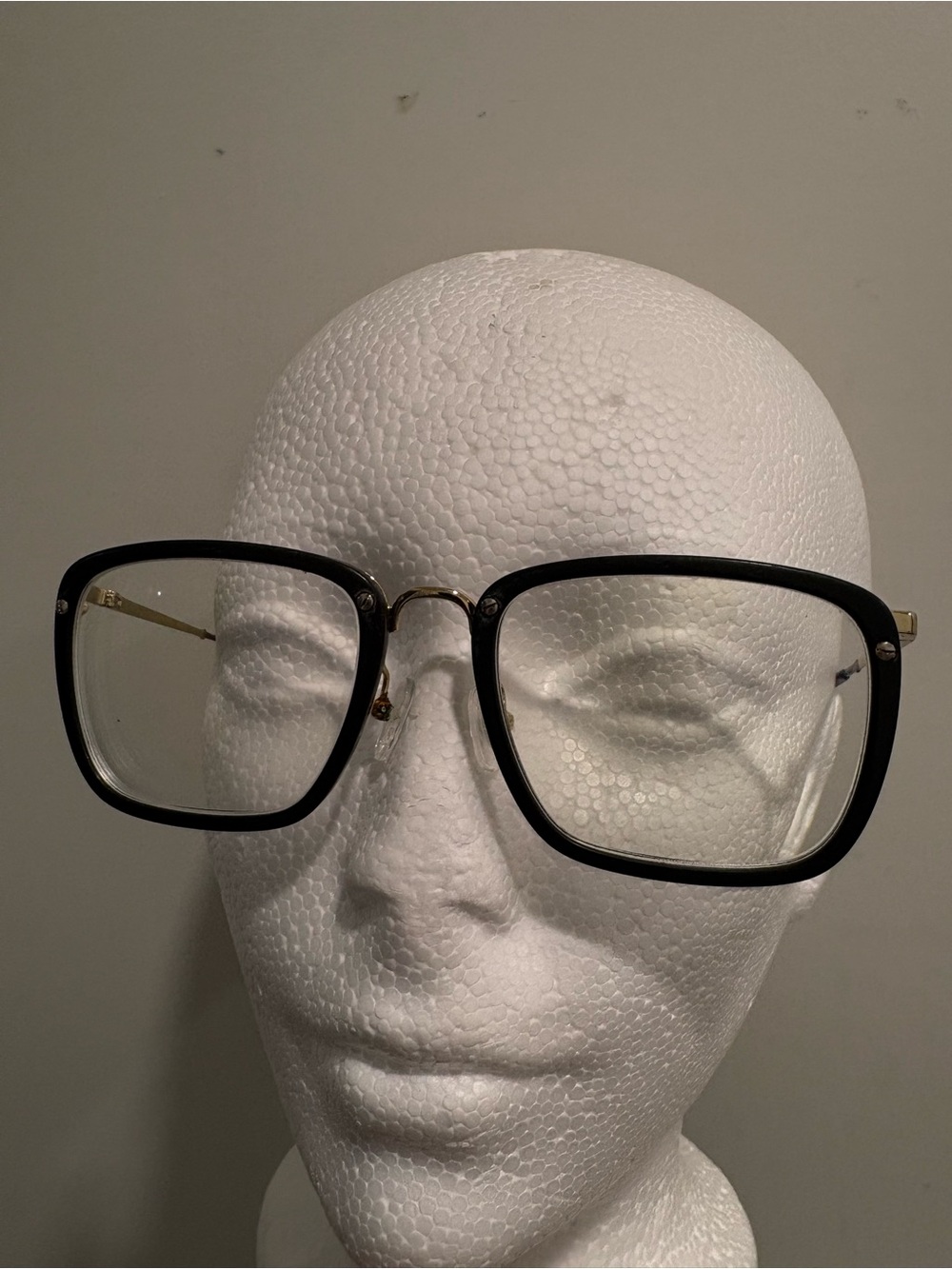 Gucci GG06760 Havana eyeglasses Men 53x21x145mm Square Gold & Black READ Worn